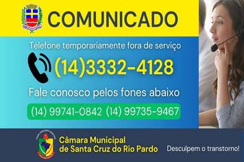 COMUNICADO DA CÂMARA MUNICIPAL DE SANTA CRUZ DO RIO PARDO
